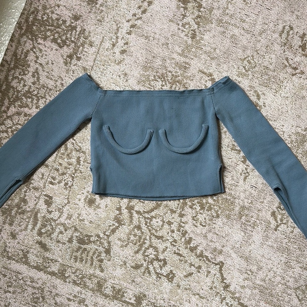 Orseund Iris Off the Shoulder Long Sleeve Crop Top